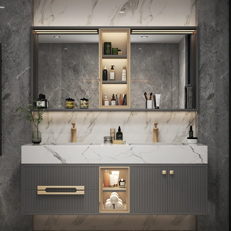 

Modern elegant waterproof Spanish style bathroom vanity cabinet with sink