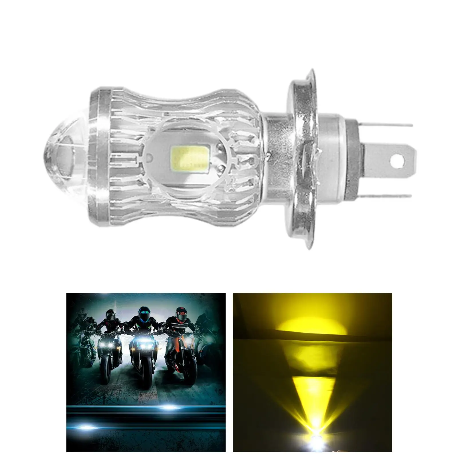 H4 LED المصباح دراجة نارية لمبات عالية الإضاءة ثنائي اللون أصفر أبيض الطيران الألومنيوم 6000K IP68 للسكوتر 12 فولت 24 فولت #5