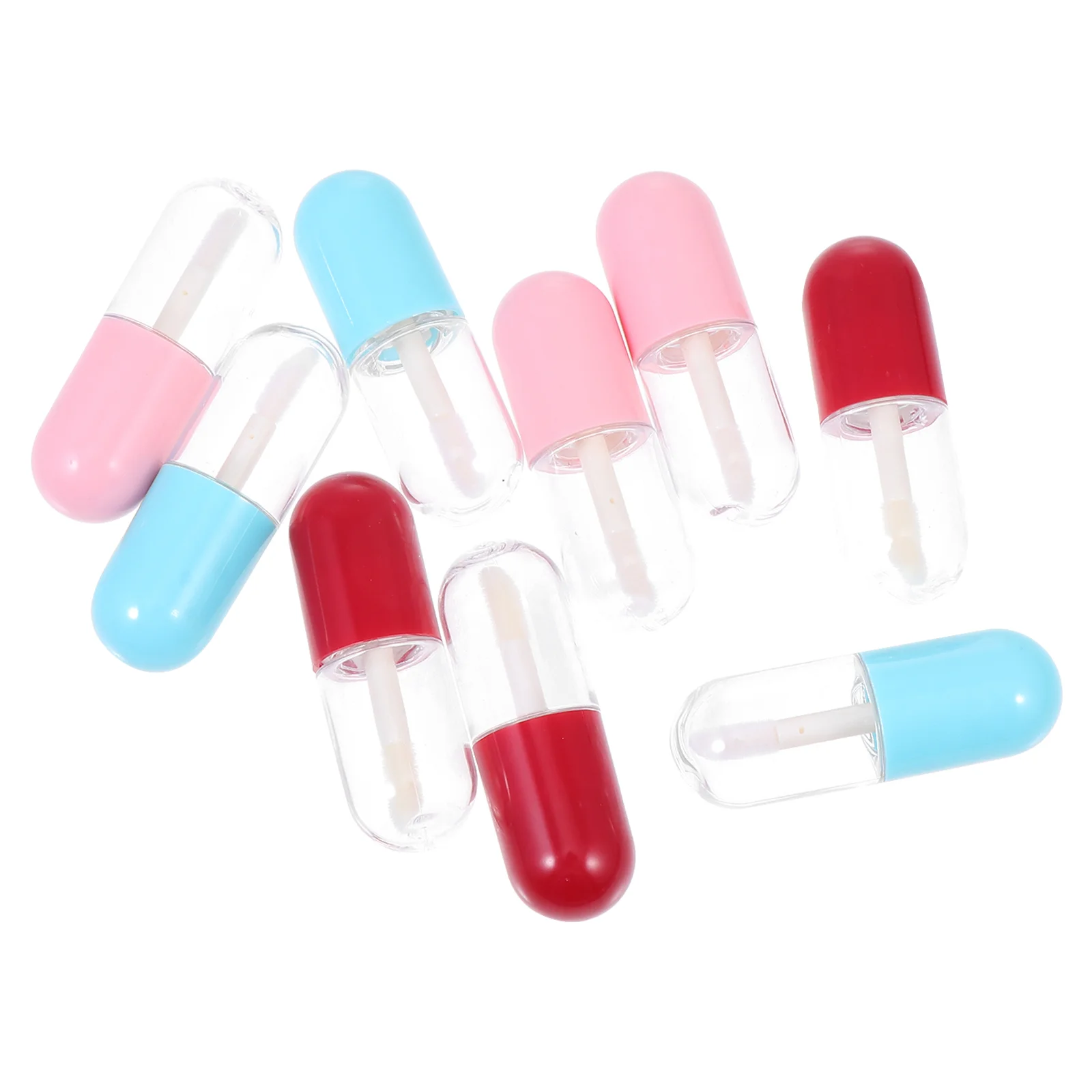 9 Pcs Cute Color Tube Empty Lip Gloss Tubes Balm Asb Clear DIY Container