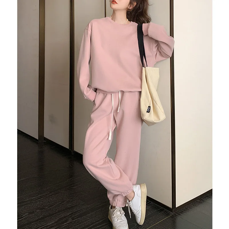 ENjoyce Two Piece Set y2k Streetwear Sport Outfit Tracksuit Cotton Suits Sweatshirt Pullover Tops and Jogging Pants Spring Fall