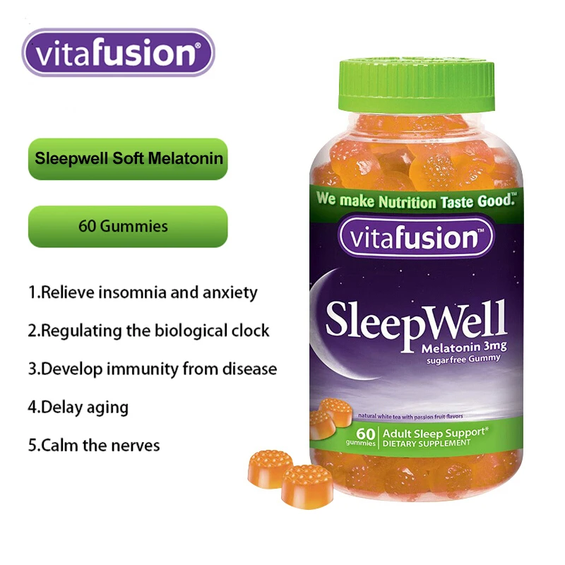 

Vitafusion Sleepwell Soft Sweets Melatonin 3mg Sugar Free Gummy Help Sleep Calming The Nerves Adult Sleep Support 60 Gummies