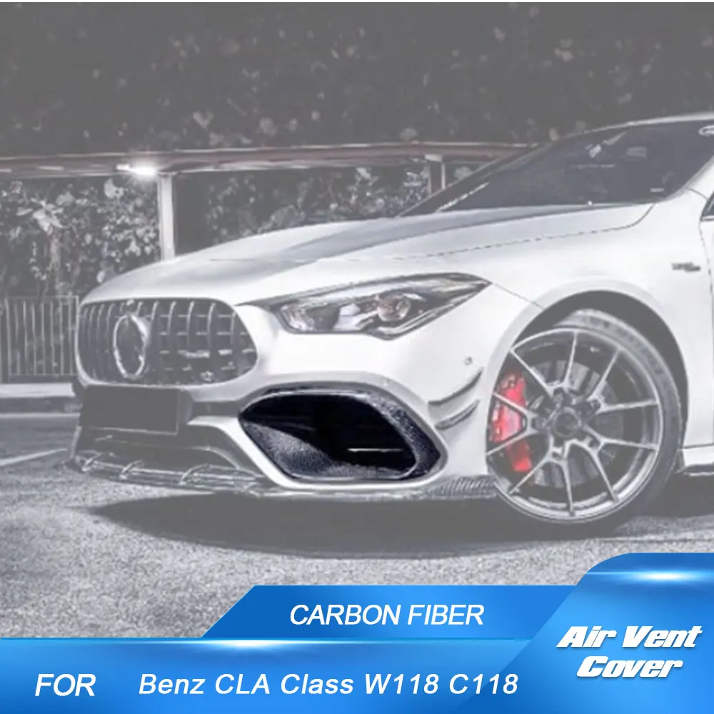 

Car Front Canards for Mercedes-Benz CLA Class W118 C118 AMG CLA35 CLA45 2020-2022 Carbon Fiber Air Vent Outlet Cover