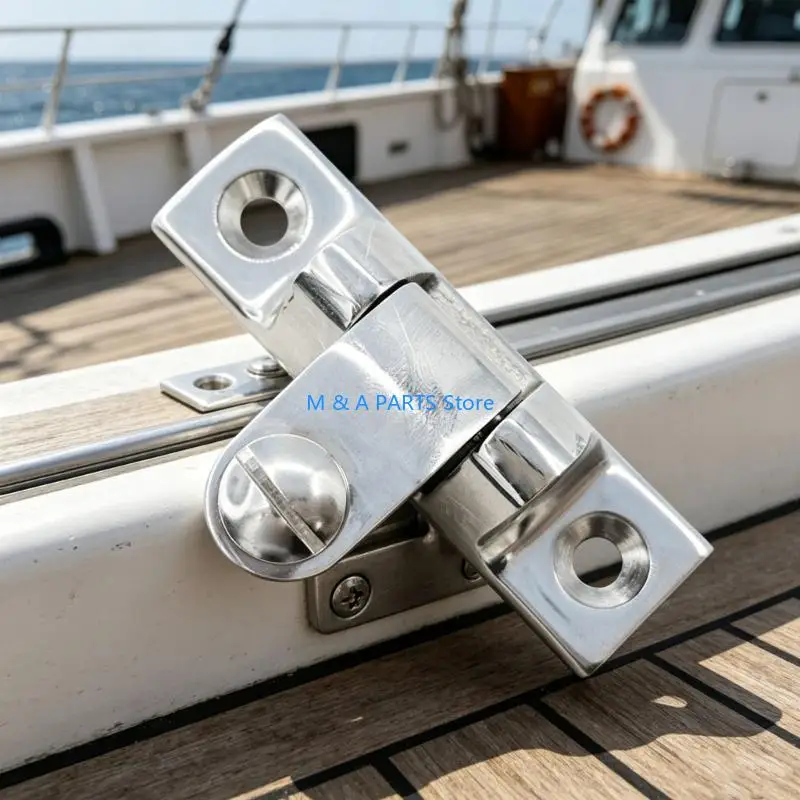 U1JF 2 Pieces Rotating Deck Hinge Set Corrosion Resistant Rusts Proof Boat Hinges Set