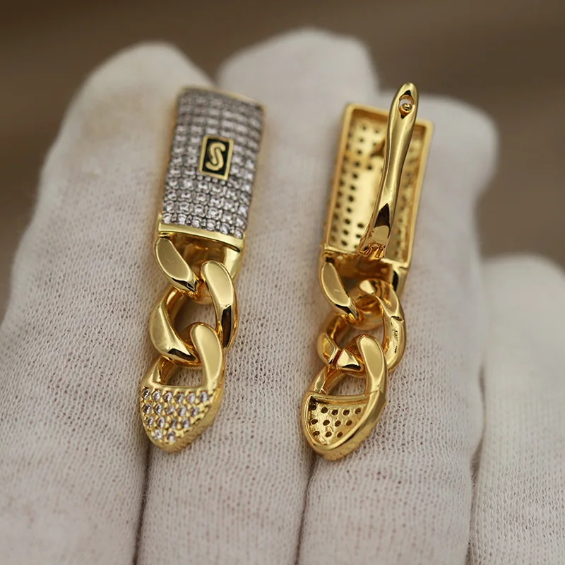 جديد البصر تصميم كلاسيكي زركونيا شرابة وأقراط للنساء أزياء العلامة التجارية مجوهرات أقراط كريستال كاملة