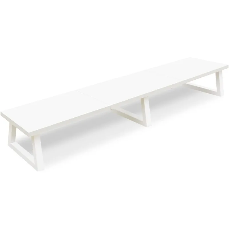 

White Dual Monitor Riser for 2 Monitors,-42inch, Wood Desktop Dual Stand with Metal Legs, Long Screen/PC/Laptop Storage,C