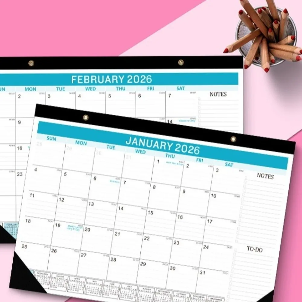 Wall Decor Creative Wall Calendar Spacious Monthly Layout Hanging Calendar Bright Premium Paper 18-Month Calendar School