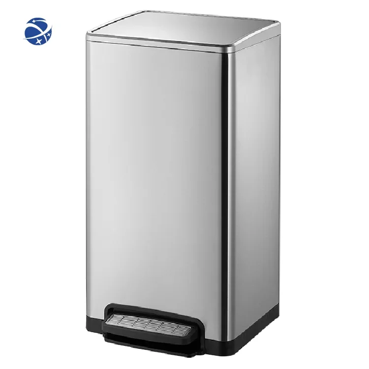 50L 430 stainless steel  trash pedal bin with lid compost bin kitchen