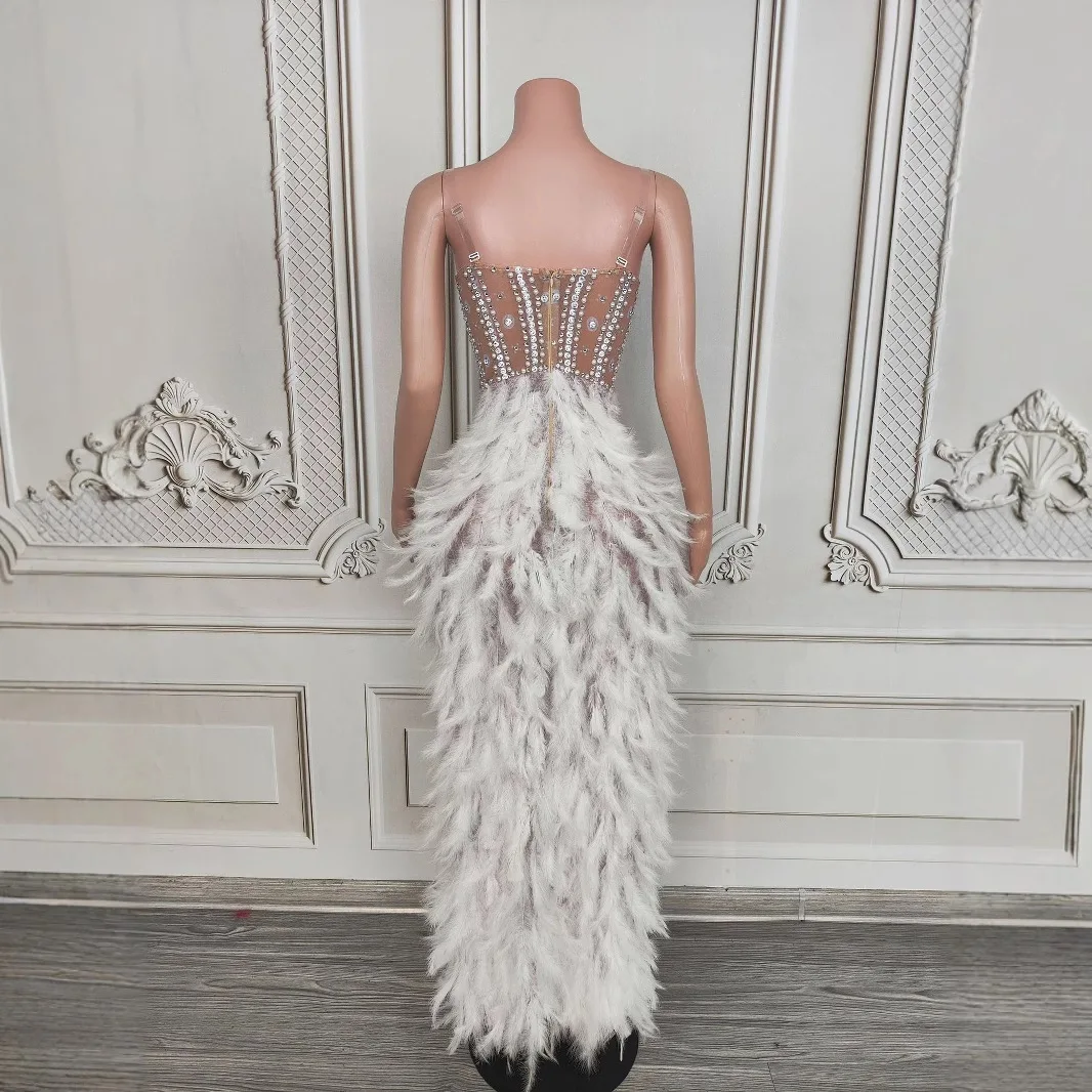 Jupe queue de poisson en strass, sens Premium, robe de luxe légère haut de gamme pour anniversaire, vêtements de spectacle de chanteuse pour Festival de musique