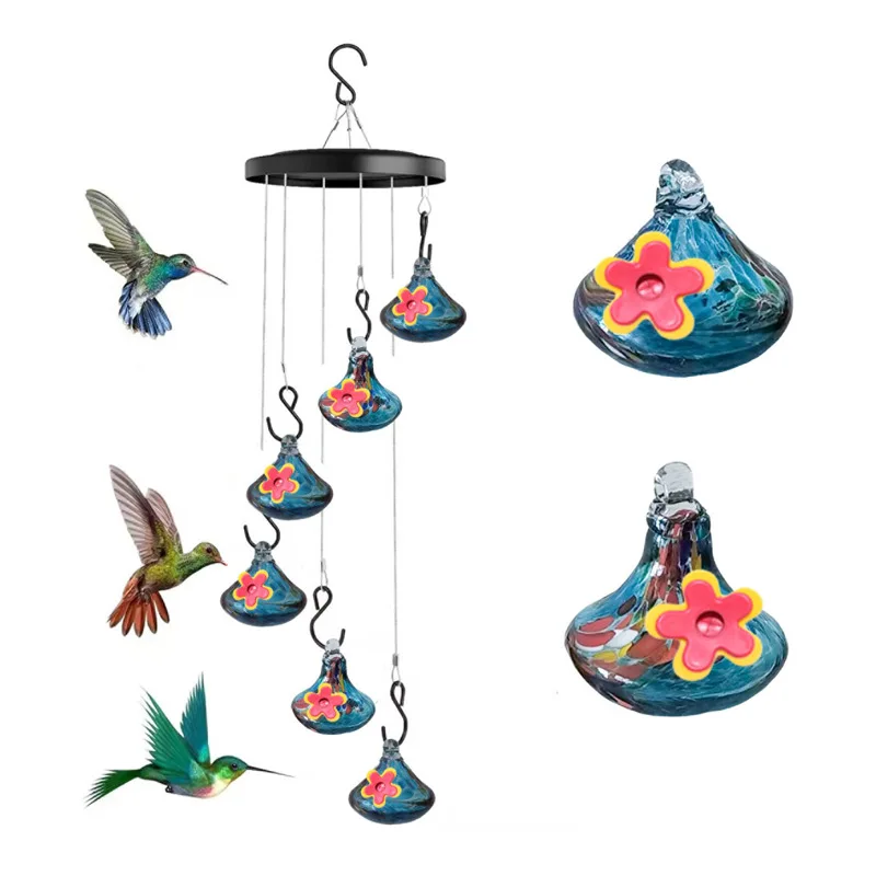 Wind Chimes Feed Birds Outdoor Hanging Garden Drip Feeder