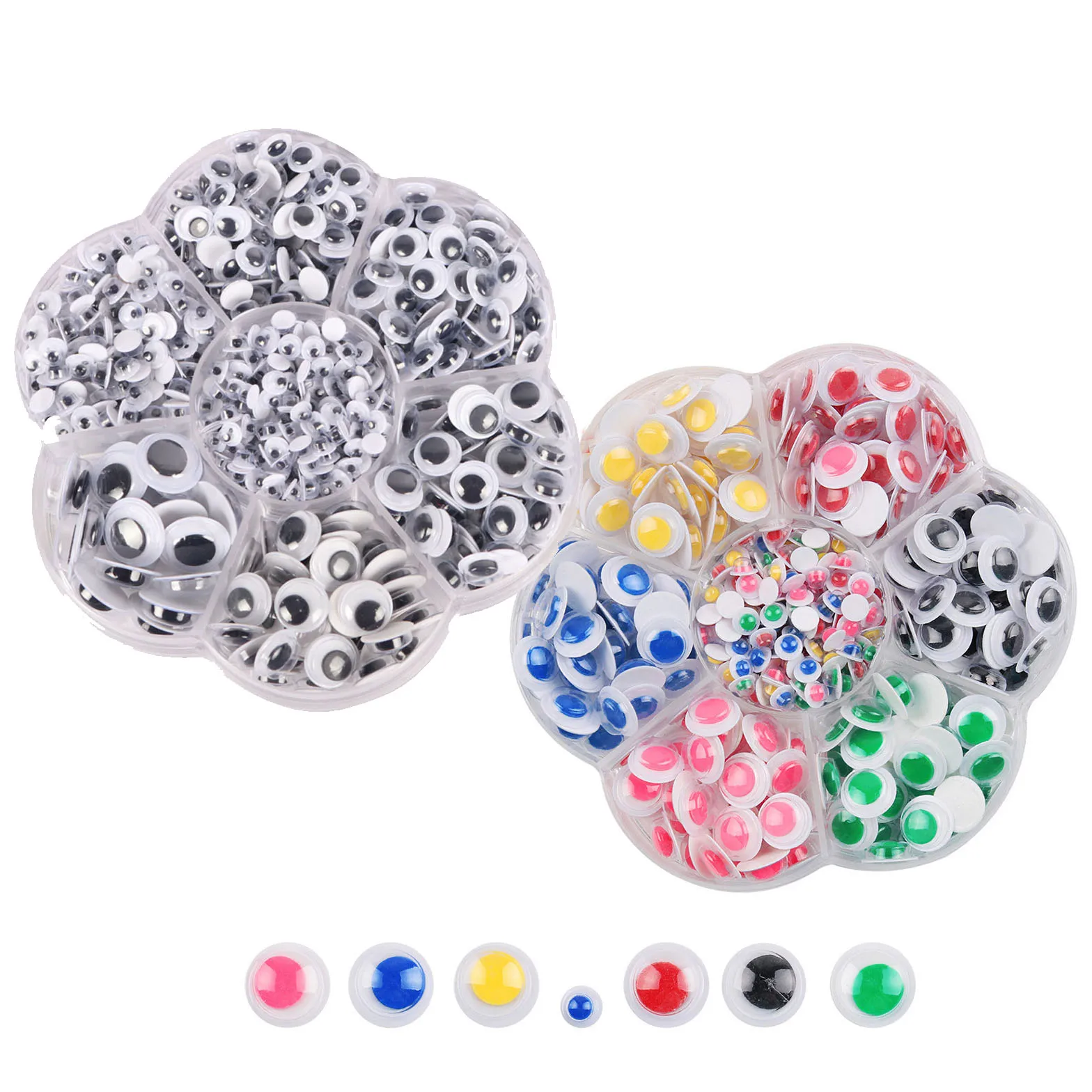 800pcs/700pcs/100pcs Mixed Size Black Colorful Self-adhesive Moving Eyes for Crafts Materials DIY Accessories Decorations