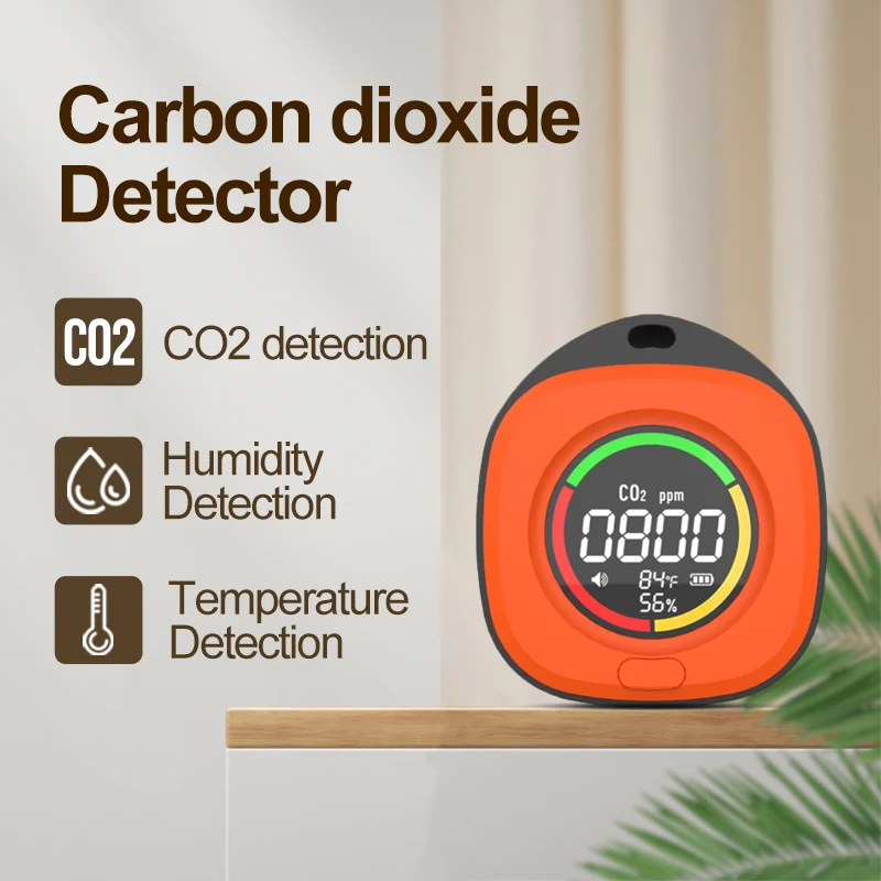 

K5C Mini Carbon Dioxide Monoxide Detector CO CO2 Air Quality Portable Monitor LED Screen USB Charging for Indoor and Travel