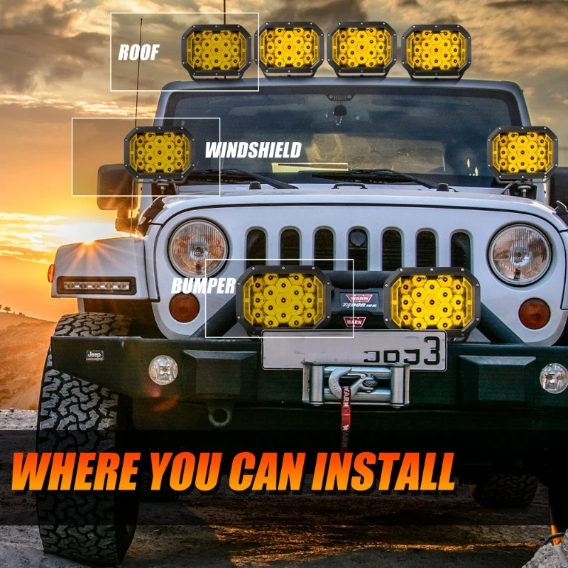 AUXBEAM 7 Inch Rectangle LED Spot Beam Driving Lights with DRL for Truck Pickup Offroad image 6