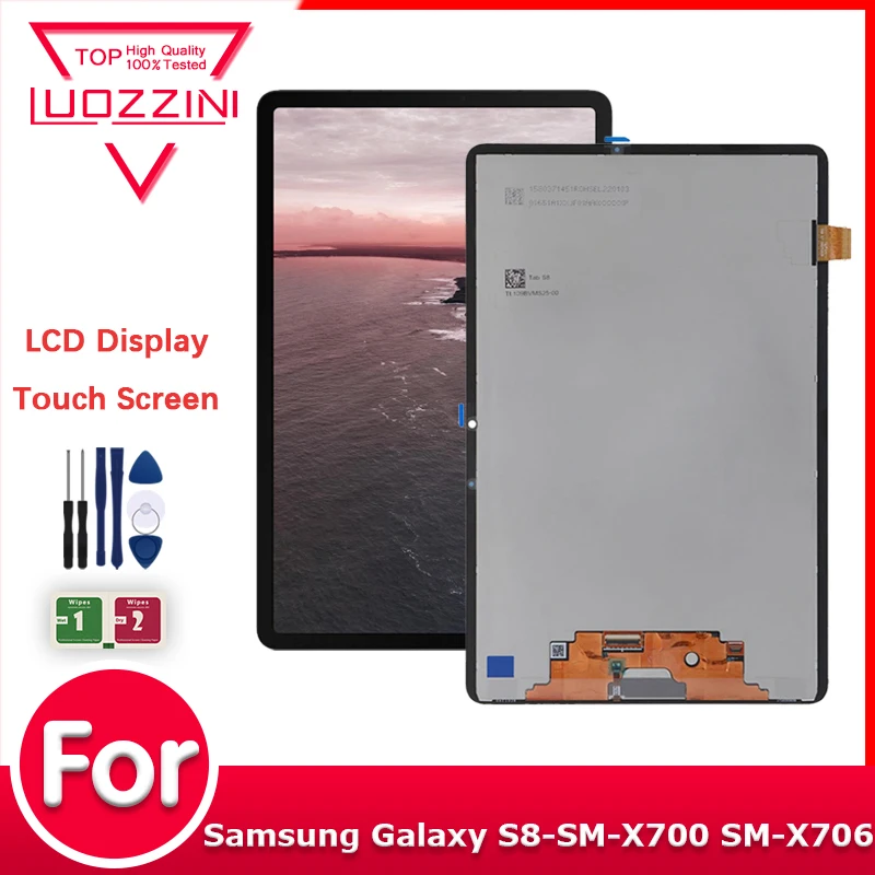 11'' Tested For Samsung Galaxy Tab S8 SM-X700 SM-X706 X706B X706N X706U LCD Touch Screen Display Digitizer Assembly Replace Part