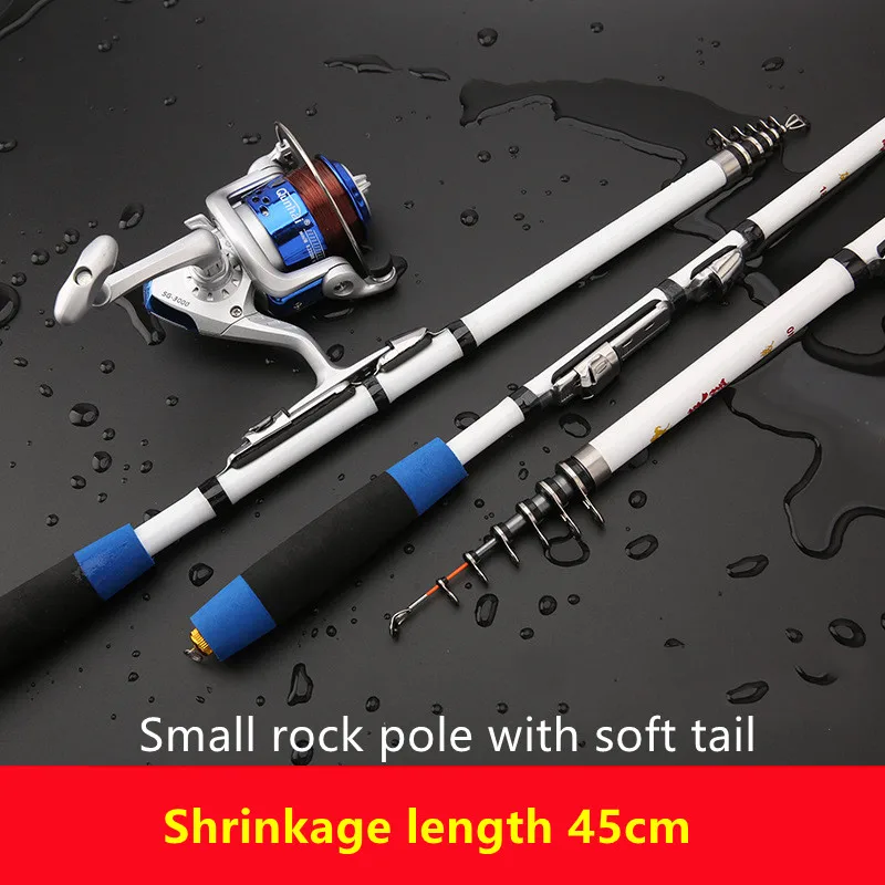 1.8/2.1/2.4/2.7/3.m Short Section Soft Tail Small Rock Pole Road Pole Raft Fishing Rod Sea Fishing Telescopic Fishing Rod