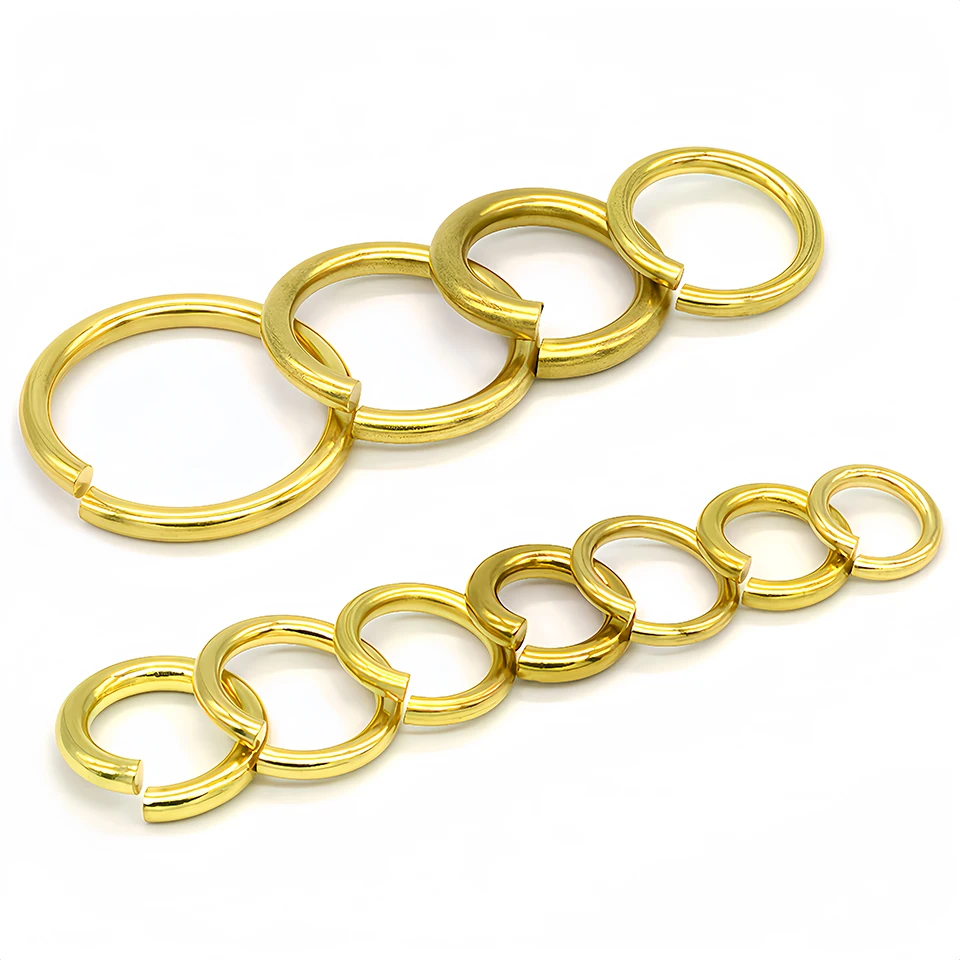 Massive Messing-Sprengringe, offene O-Ringe, Verbindungsstücke 5mm-18mm für die Herstellung von Halsketten, Schmuckzubehör und Zubehör. – Detail 5
