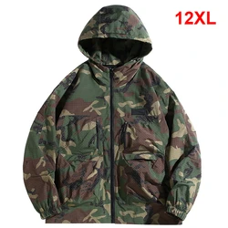 12XL Plus Size Camouflage Cargo Jacket Men Camo Windbreaker Jacket Spring Autumn Outdoor Camp Jackets Coats Male