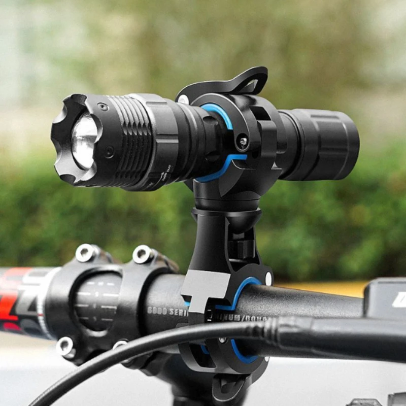 Bicycle Flashlight Holder with 360° Rotation Lamp Base Night Riding Headlight Fixing Frame Bicycle Accessories