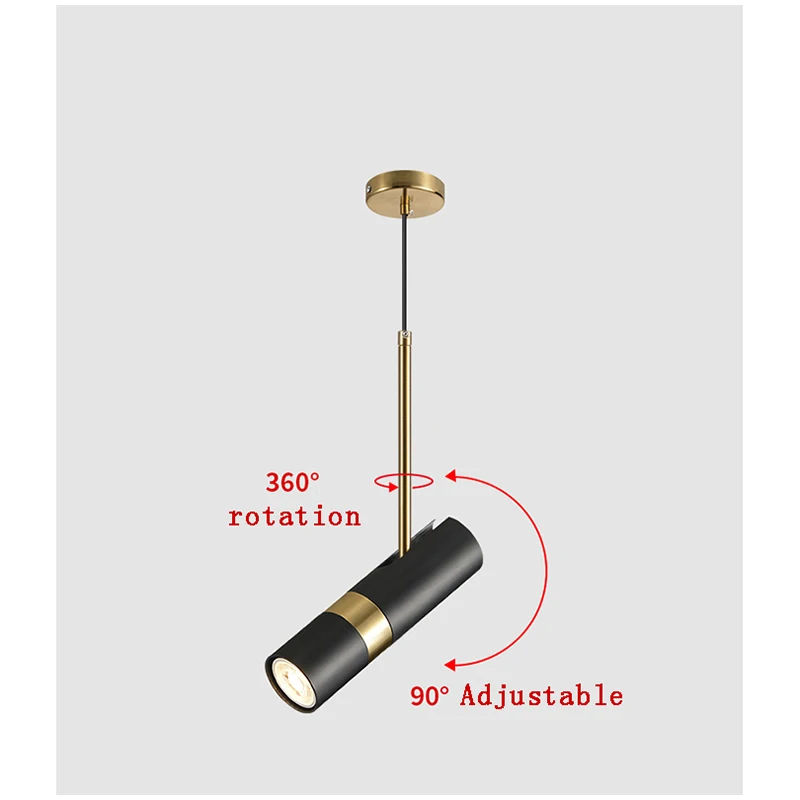 Imagem -05 - Fumi Criativo Led Pingente de Luz Única Cabeça 5w Ângulo Rotativo Preto Pendurado Lâmpada do Teto Downlights para o Quarto Balcão Barra