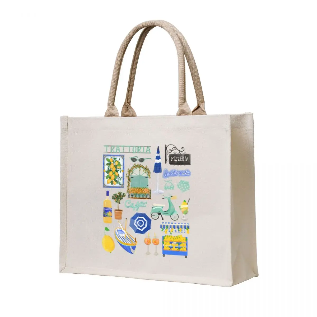 

Italian Vacation Tote Bag large tote bag Women's shopper bag supermarket folding