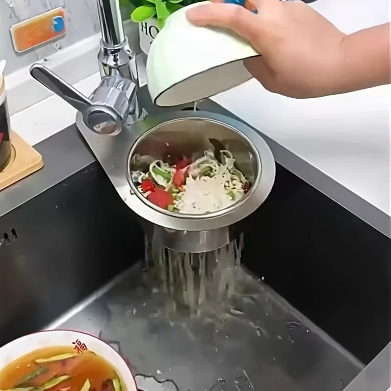 

1pc Drain Kitchen Sink with Space Organizer Space-saving Countertop Drain Kitchen Filter Food Residue