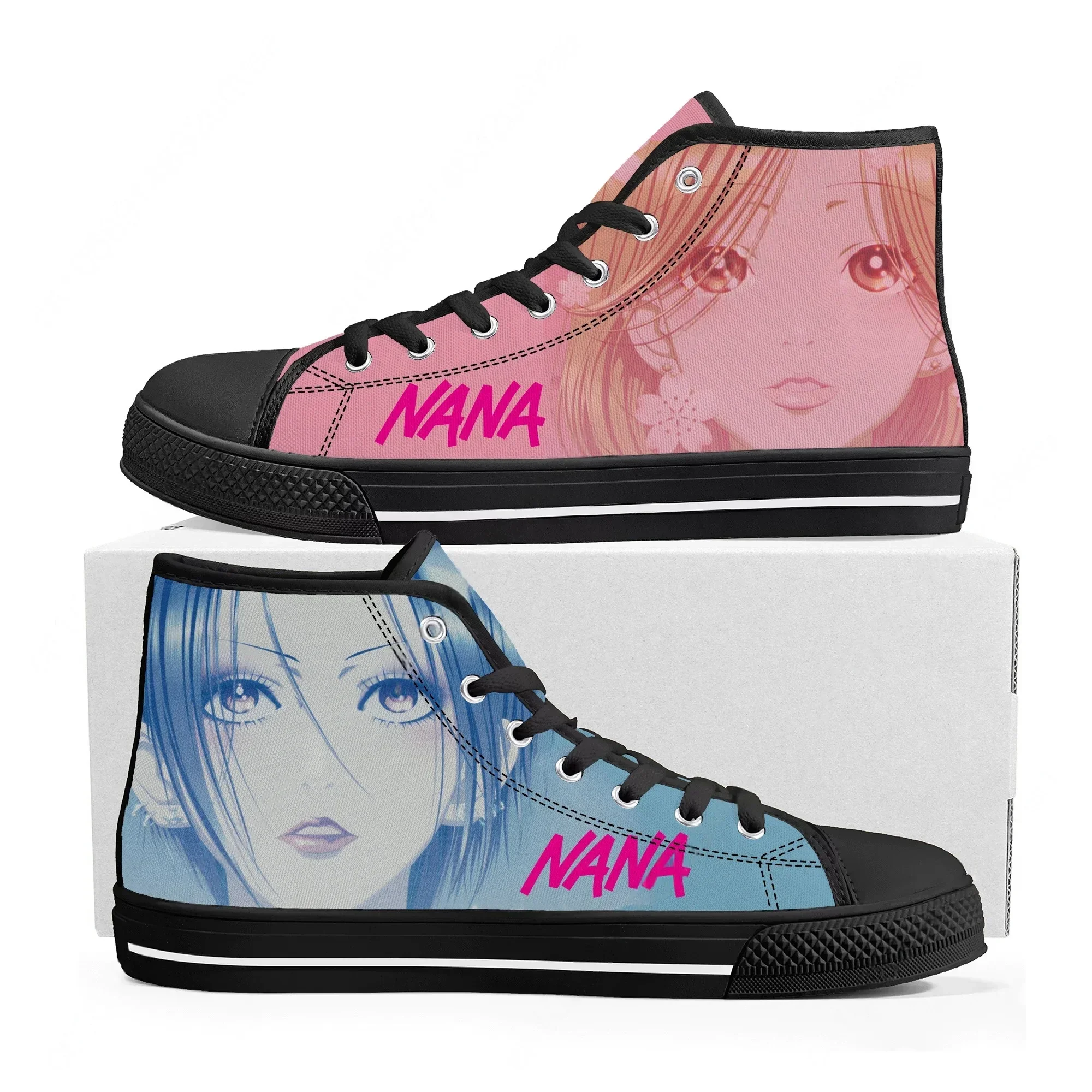 

Кеды NANA Osaki Komatsu Manga High Top, мужские и женские, из канваса, повседневные, для пар, высококачественная обувь, индивидуальный дизайн