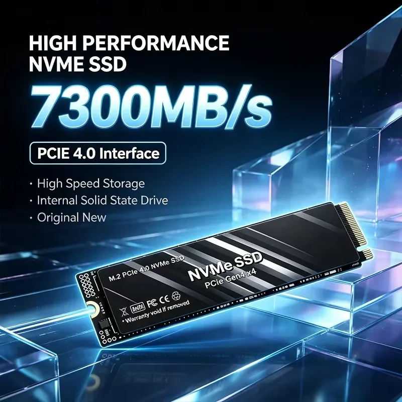 New High Speed M.2 2280 NVMe SSD PCIe 4.0 Internal Solid State Drive Read 7300MB/s For Laptop Desktop PC 500GB 1TB 2TB 4TB