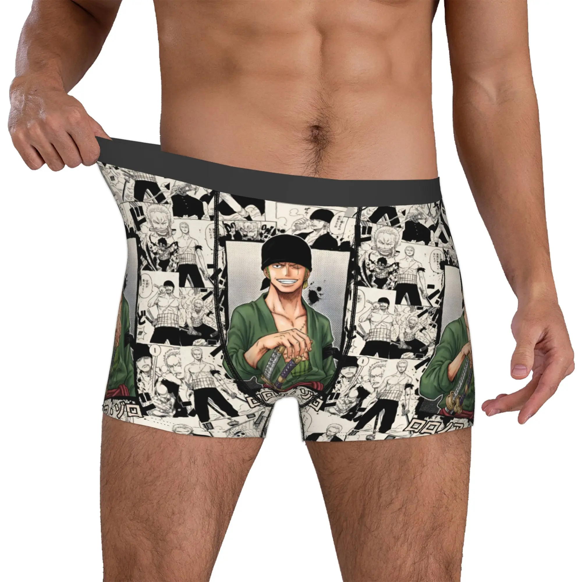 

Custom Classic One P-Pieces Zoro Comic Boxer Shorts For Homme 3D Printed Comic Underwear Panties Briefs Soft Underpants