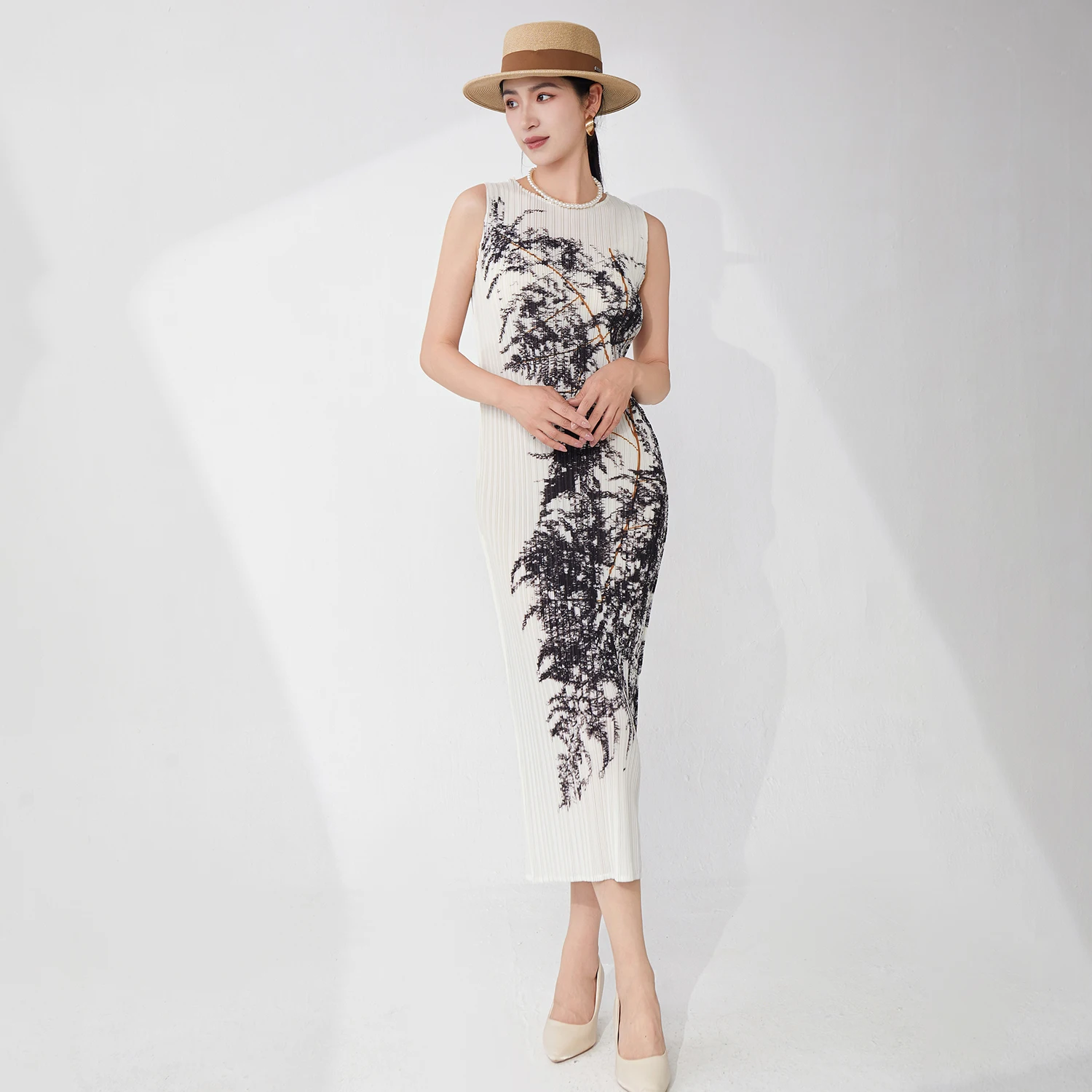 Nieuwste ontwerp damesmode jurk stretch print casual jurk zomer polyester jurk