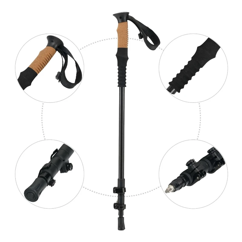 

Multifunctional telescopic anti-skid climbing walking stick Carbon fiber ultra-light telescopic outdoor special mountaineering