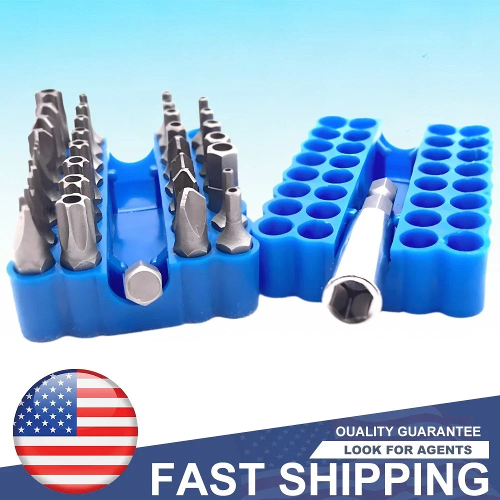 33PCS Professional Security Bit Set  For Home Tamper-Proof Multi-Type Screwdrivers with Magnetic Bit Holder Essential Tools