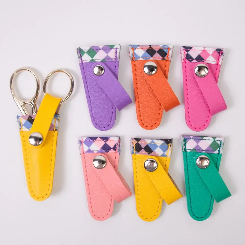 

Чехол для хранения ножниц с художественной вышивкой «сделай сам», красочный чехол для бытовых ножниц, защитный чехол из искусственной кожи