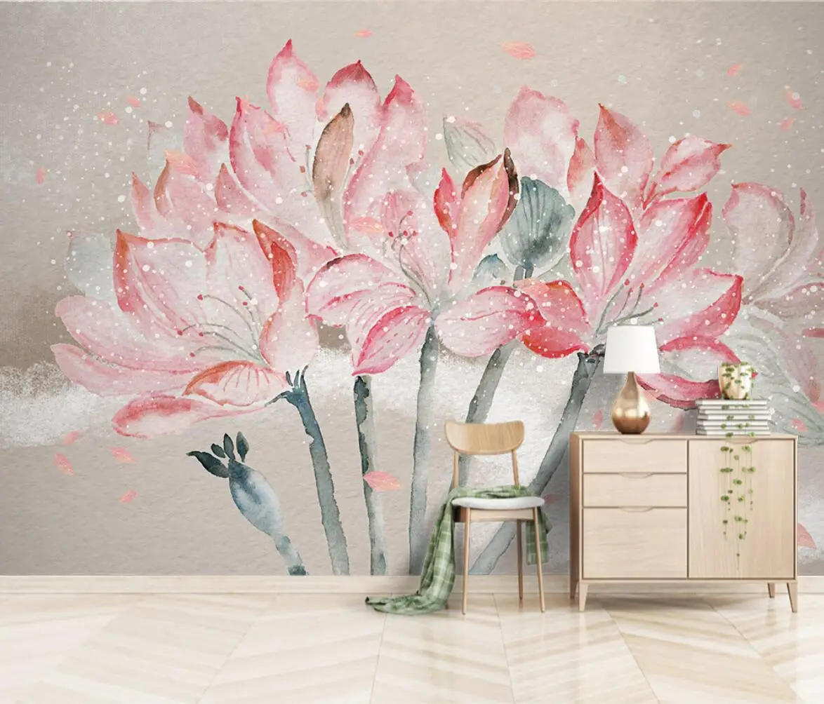 

Custom watercolor flowers Photo Wallpapers for living Room Bedroom Wall Painting Mural 3D Wallpaper for wall papers home decor