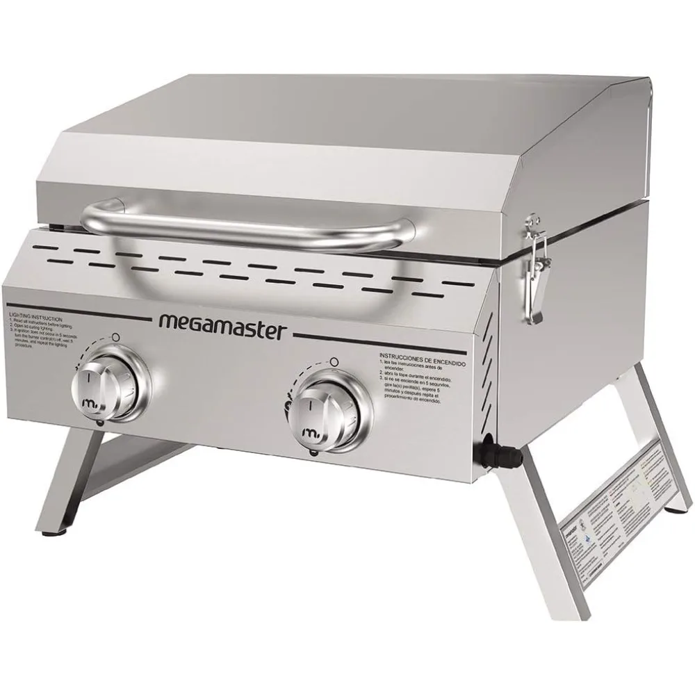 Cozinha ao ar livre Premium 2-Burner Grill, enquanto acampa, cozinha ao ar livre, pátio, jardim, churrasco com 2 pernas dobráveis