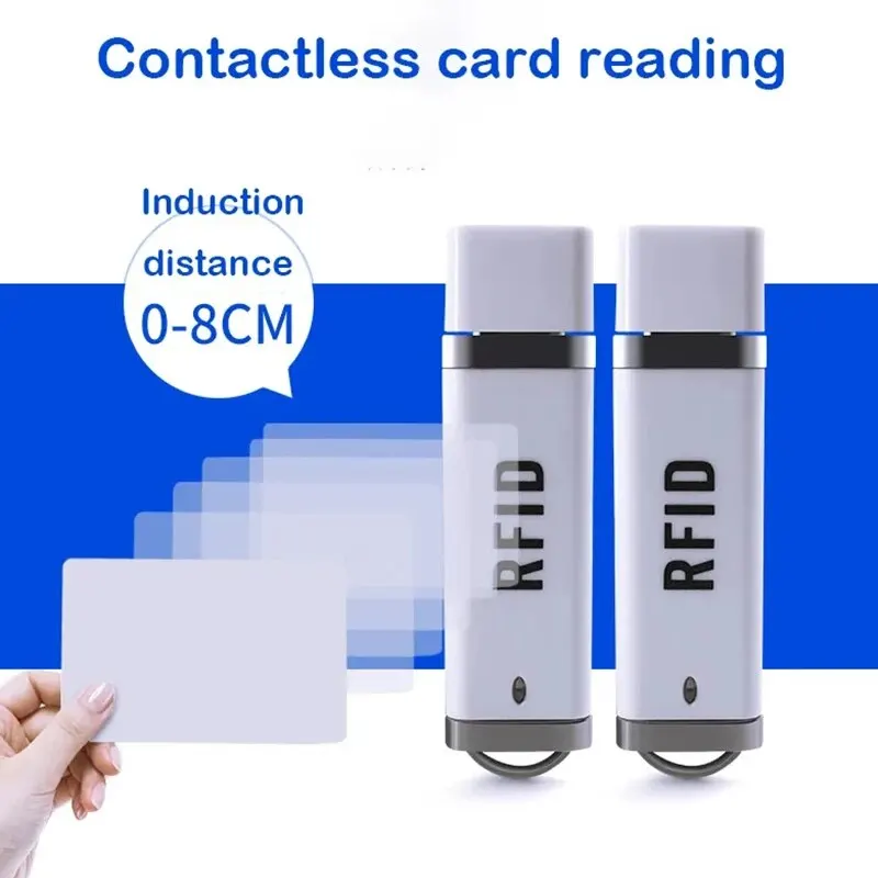 Portable Small U Disk RFID Reader 125Khz ID 13.56MHz IC Card Induction Smart USB Reader Writer Win/Android System Universal