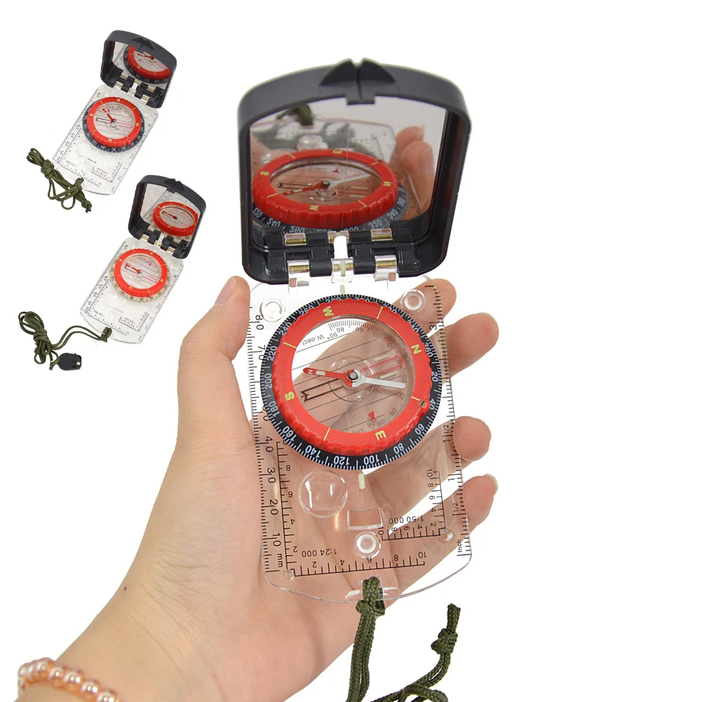 Навигационный компас Многофункциональный высокоточный компас с зеркалом и карманным компасом для выживания на шнурке для навигационного экспедиции