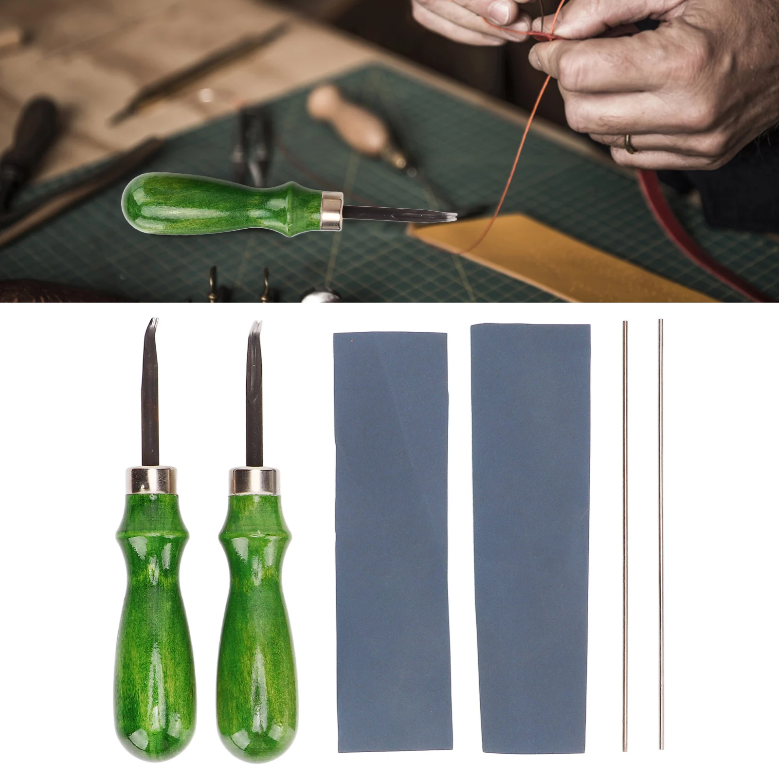 

Skiving Beveler Tools Incisive High Hardness Beveler Tool Wooden Handle Alloy Steel Material Fast Cut for Home