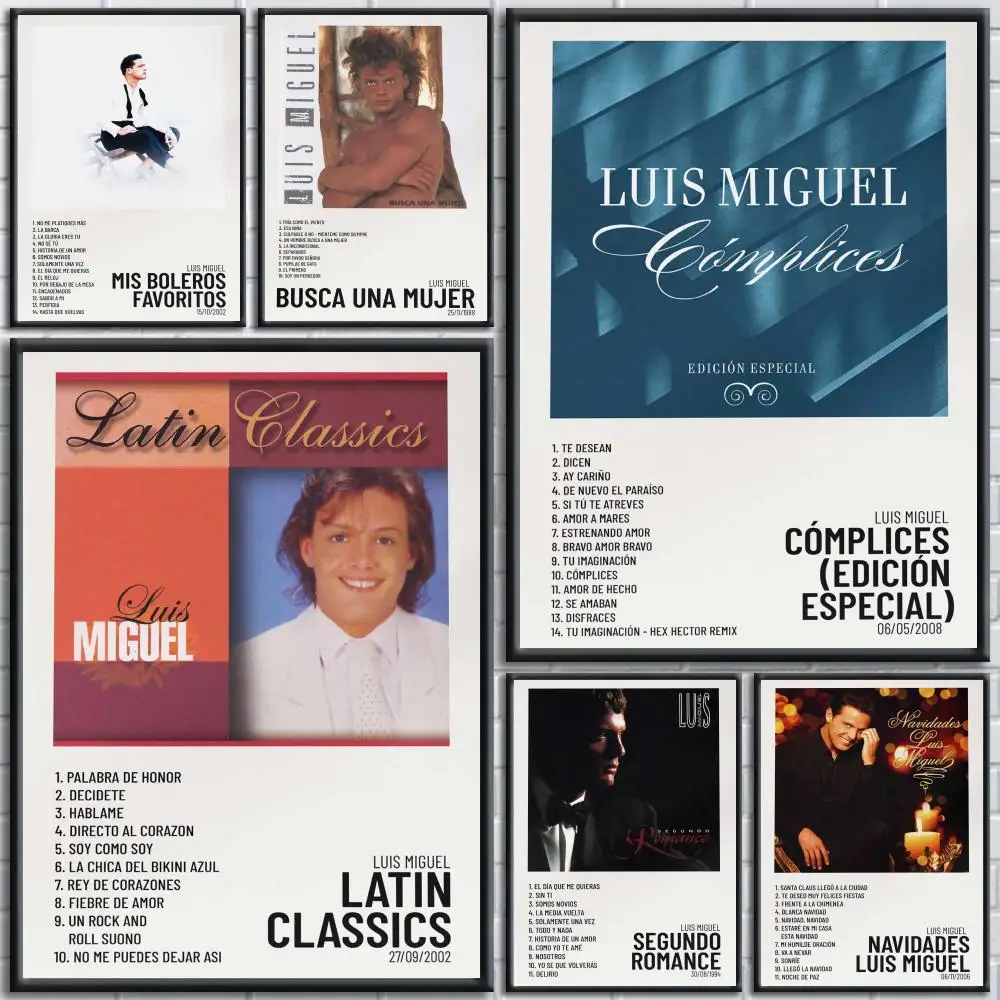 Luis Miguel Album Cover Painting Calligraphy Wall Art Canvas Poster Premium Home Decor Print for Living Room Bedroom