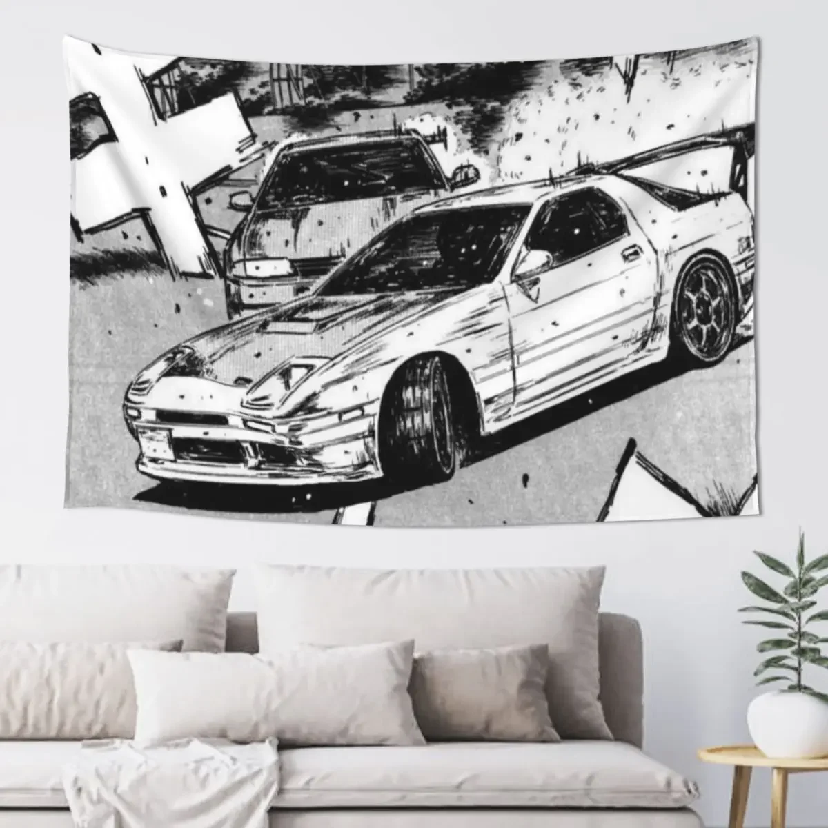 Initial D (Collection 2) Tapestry Room Aesthetic Decor Wall Art Decoration Room Tapestry