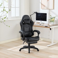 360°Rotatable Ergonomic Racing Design High Back Gaming Office Chair Height Adjustable with Footrest Headrest Lumbar Support
