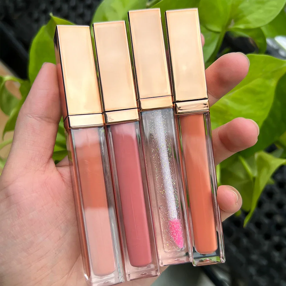 Private Label Maßgeschneiderter Lipgloss P9 Tube Individuelles Logo Pigment Selektiv Matt Glänzend Wasserdicht Make-up Großhandel Tierversuchsfrei