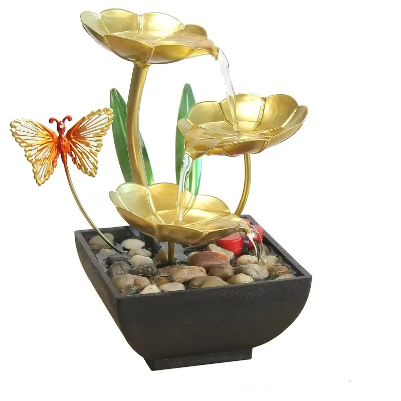 

Latest Design Indoor/Outdoor Desktop Fountain Casual Lotus Leaf Decoration Home Office Garden Space Decoration