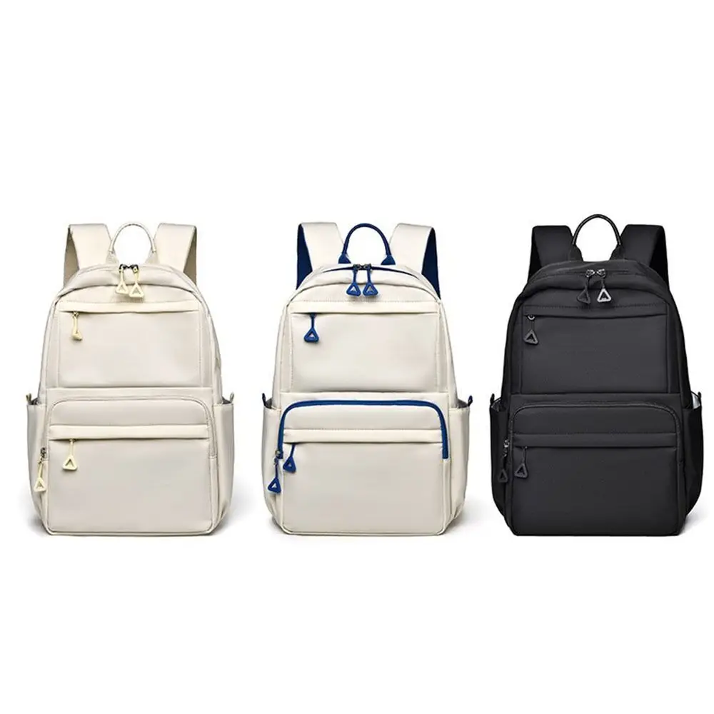 Zaino per studenti casual in tinta unita Zaino per laptop versatile di grande capacità Borsa da scuola leggera in stile coreano da viaggio