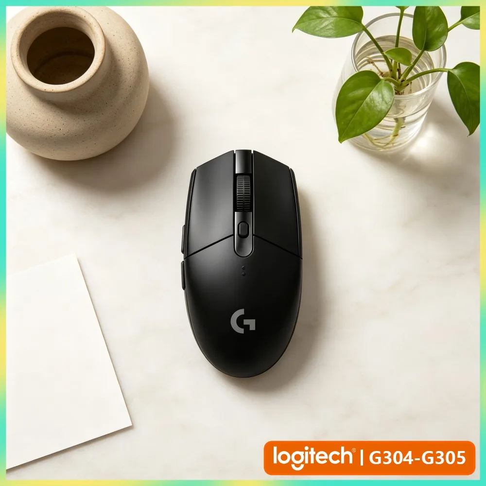 LIGHTSPEED Wireless Gaming Mouse Logitech G305, 12000 DPI HERO, 6 Custom Keys, 250Hr Battery, 99G Lightweight, PC Mac Gamers
