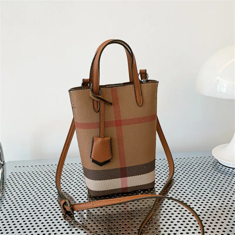 Bolsos cruzados retro para mujer, elegante bolso para llaves a cuadros para teléfono, correa para el hombro desmontable, diseño compacto para uso diario