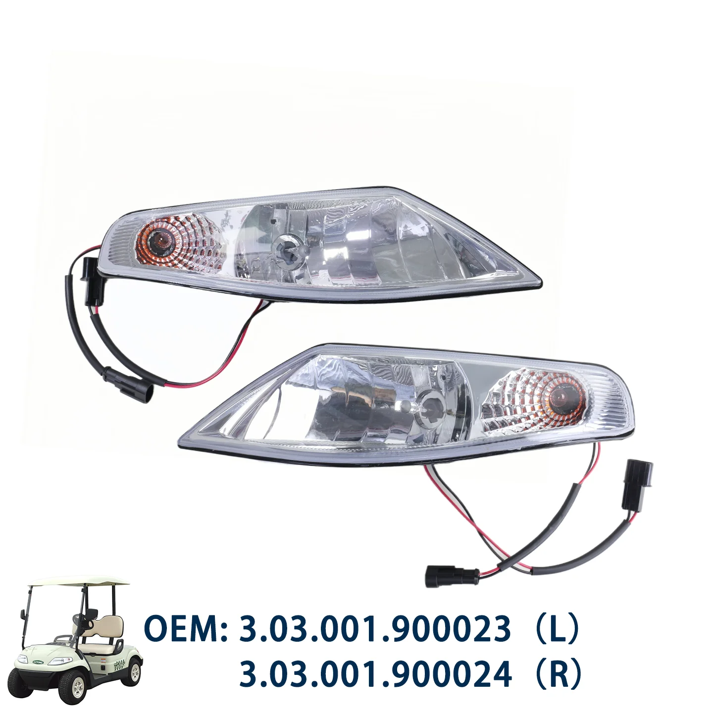 Golf Cart Accessories lv Tong A627 Car Headlight with Turn Signal for LED Kit Buggy Car 3.03.001.900023 3.03.001.900024