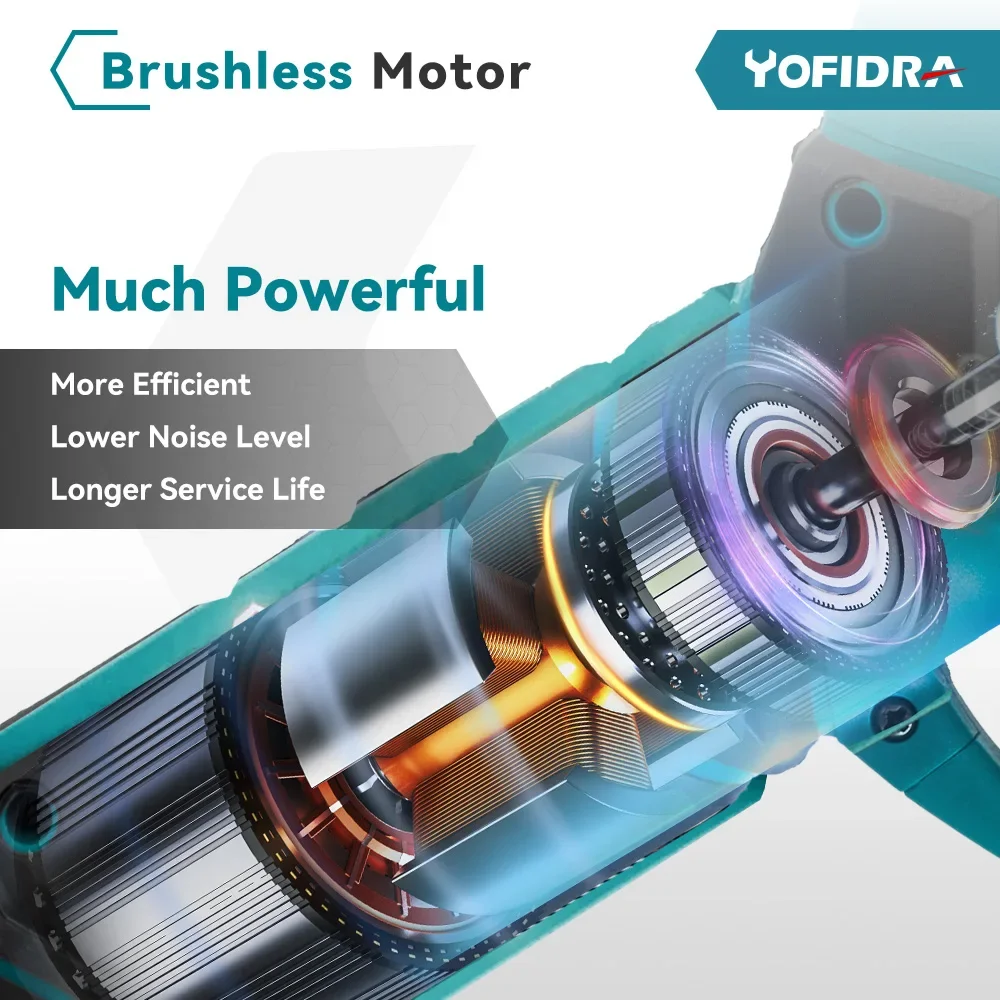 Yofidra Brushless Electric Pruner Pruning Shear 30mm Rechargeable Scissors Fruit Tree Garden Power Tools For Makita 18V Battery