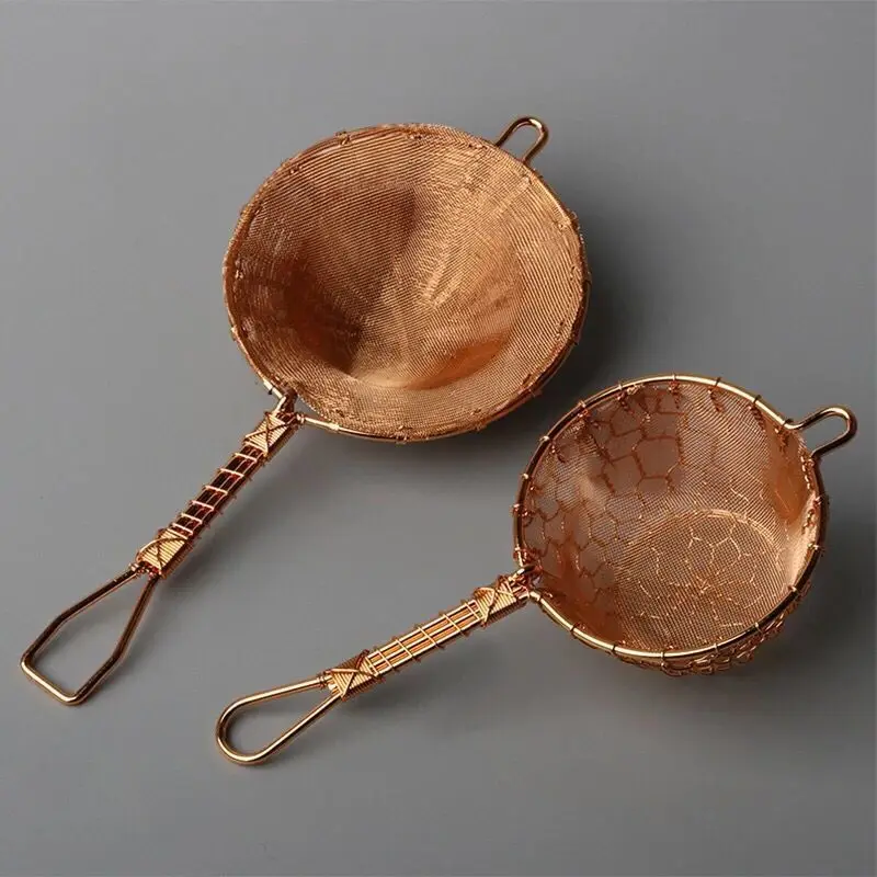 Pure Copper Tea Filter Pure Hand-woven Gold Mesh Silver Teas Set Accessories Tea Filter Teas Dispenser