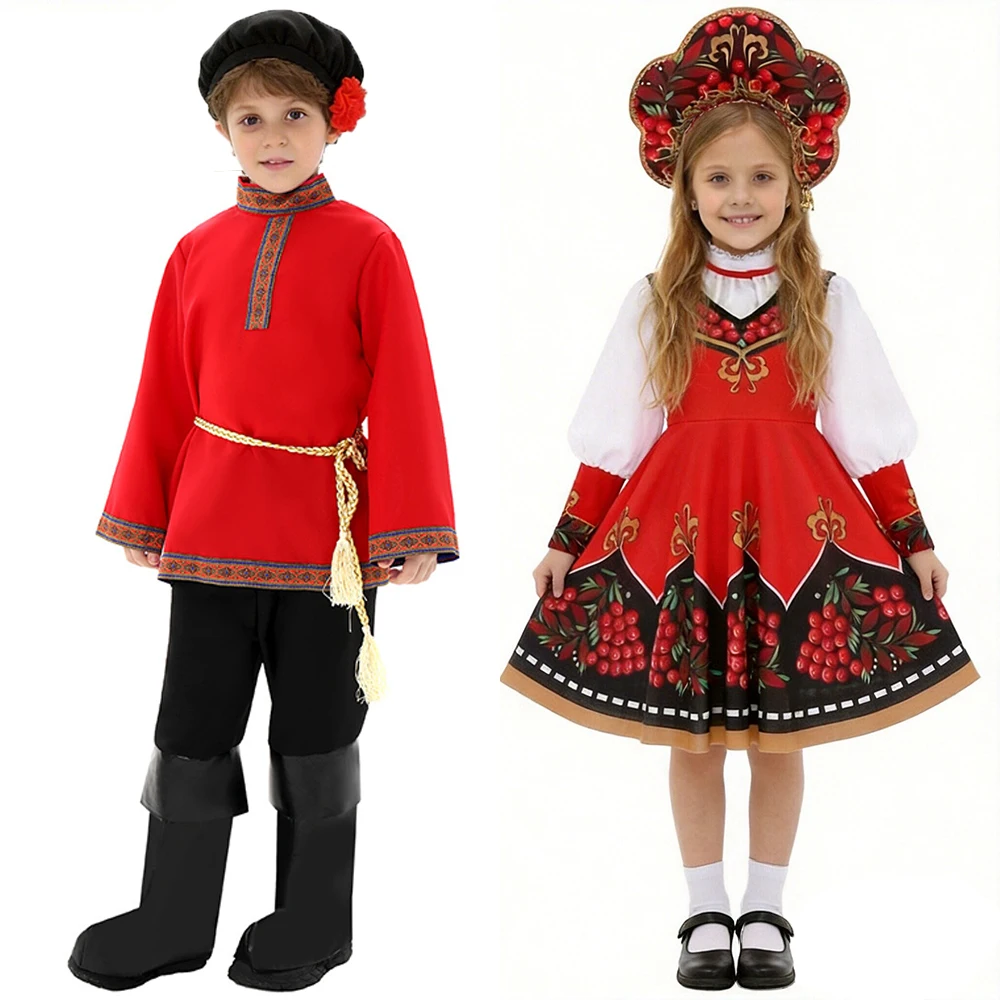 

Classic Traditional Russian Dance Costumes European Princess-Style Dresses Prince Mongolian Dance Stage Performance Outfits