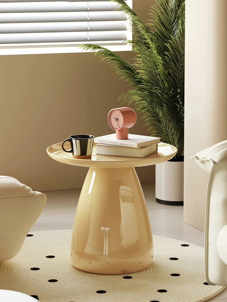 Sofa side table modern simple cream ins style movable simple mushroom round head creative living room side table