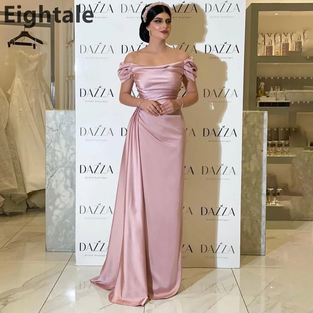 

Eightale 2025 розовое платье макси с русалкой для выпускного вечера с открытыми плечами и рюшами вечернее платье женское вечернее платье Robes De Soirée